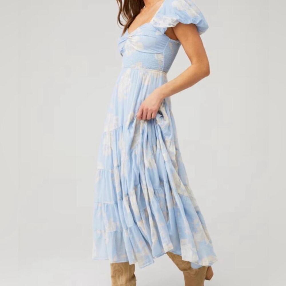 Blue and beige floral maxi - Picture 6 of 7